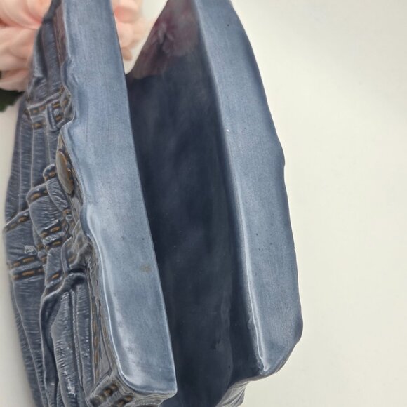 Vintage Ceramic Hand Painted Ceramic Blue Jeans Mail/Letter Holder - Picture 5 of 10